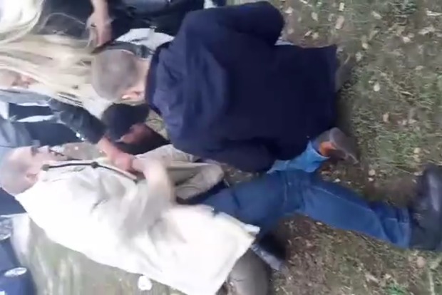Появилось видео задержания Коханивского, устроившего стрельбу в Киеве
