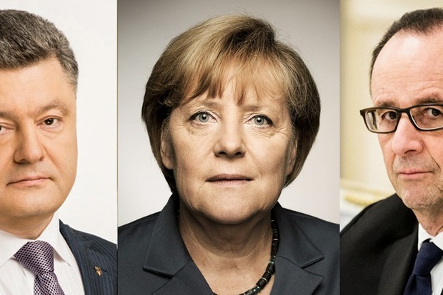 Порошенко, Меркель и Олланд обсудили выполнение Минских соглашений