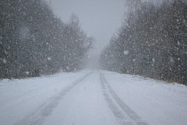 Сильний снігопад: під Одесою обмежили рух вантажівок в сторону Києва