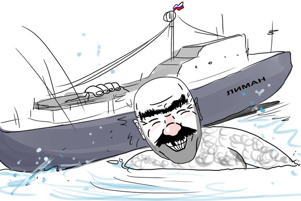 Появилась карикатура на крушение корабля Черноморского флота РФ