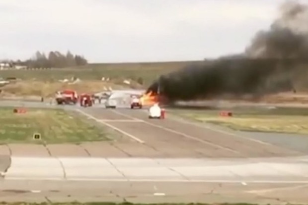 В России во время взлета загорелся истребитель МиГ-31