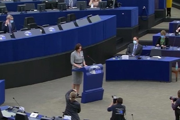 Світлана Тихановська прямо зараз виступає в Європарламенті