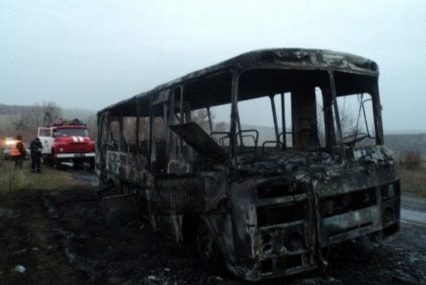 В Винницкой области сгорел пассажирский автобус