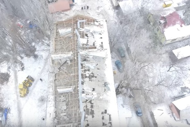 Опубликовано видео мощного взрыва в Донецке с высоты птичьего полета‍
