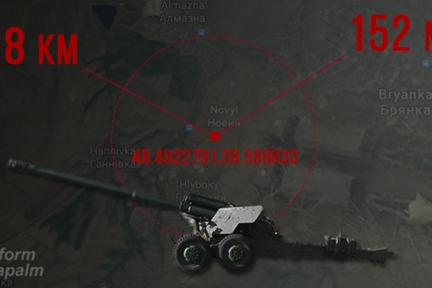 Аэроразведка зафиксировала перемещение российских пушек «Гиацинт» в Луганской области