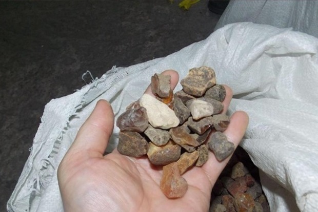 Житель Львова намагався вивезти 30 каменів бурштину