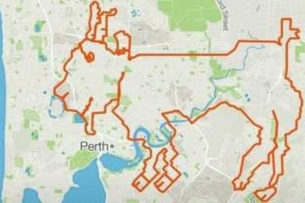 Австралійський велосипедист намалював козла, використавши GPS