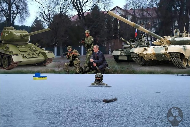 Перфоманс: український крейсер несе вахту біля посольства Росії в Литві