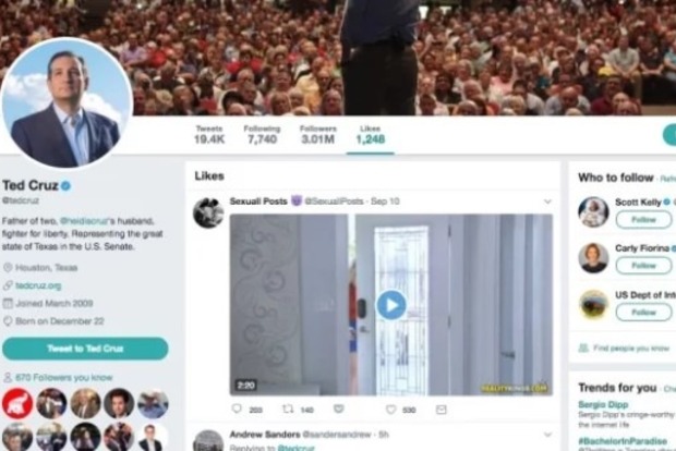 Випадково: Республіканський сенатор лайкнув порно-відео в Twitter