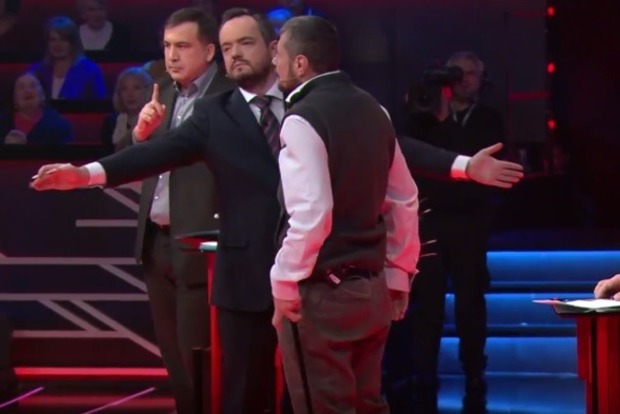 Скандалист Мосийчук накинулся на Саакашвили в эфире политического шоу