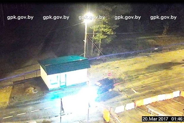 Опубликовано видео прорыва джипа на границе с Беларусью‍
