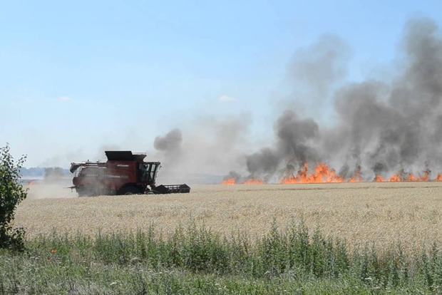 На окупованій території Луганської області згоріло кілька полів зернових