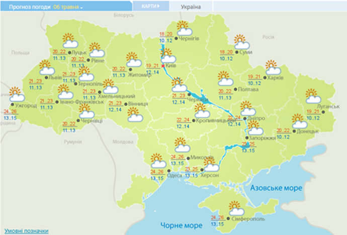 погода, прогноз погоди, синоптики, чи брати парасольку, Україна