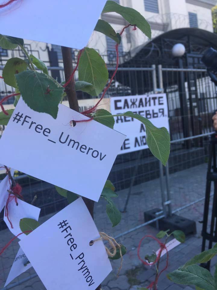 Митинг под посольством РФ в Киеве