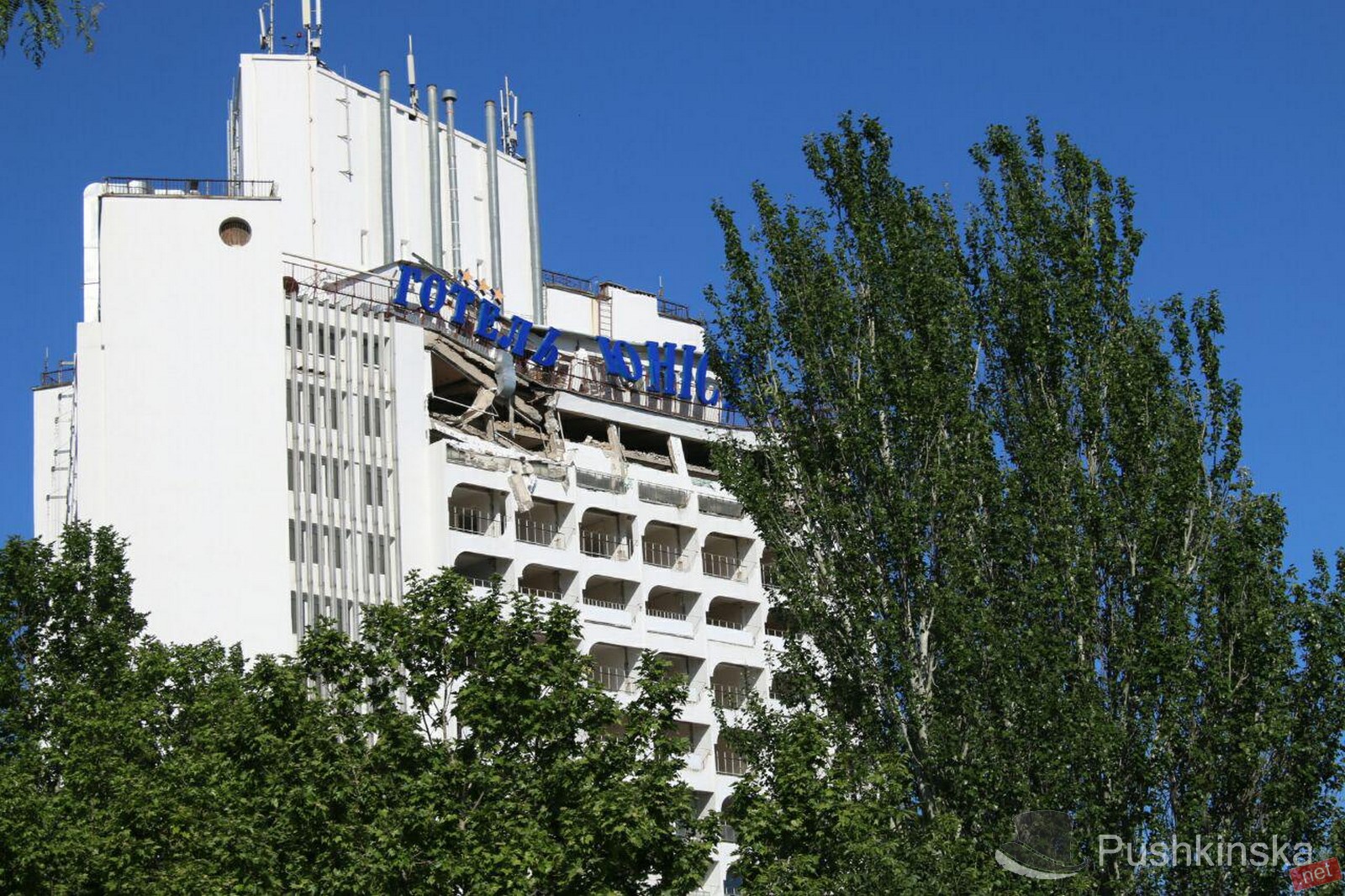 Одесса, гостиница, фасад, рухнул