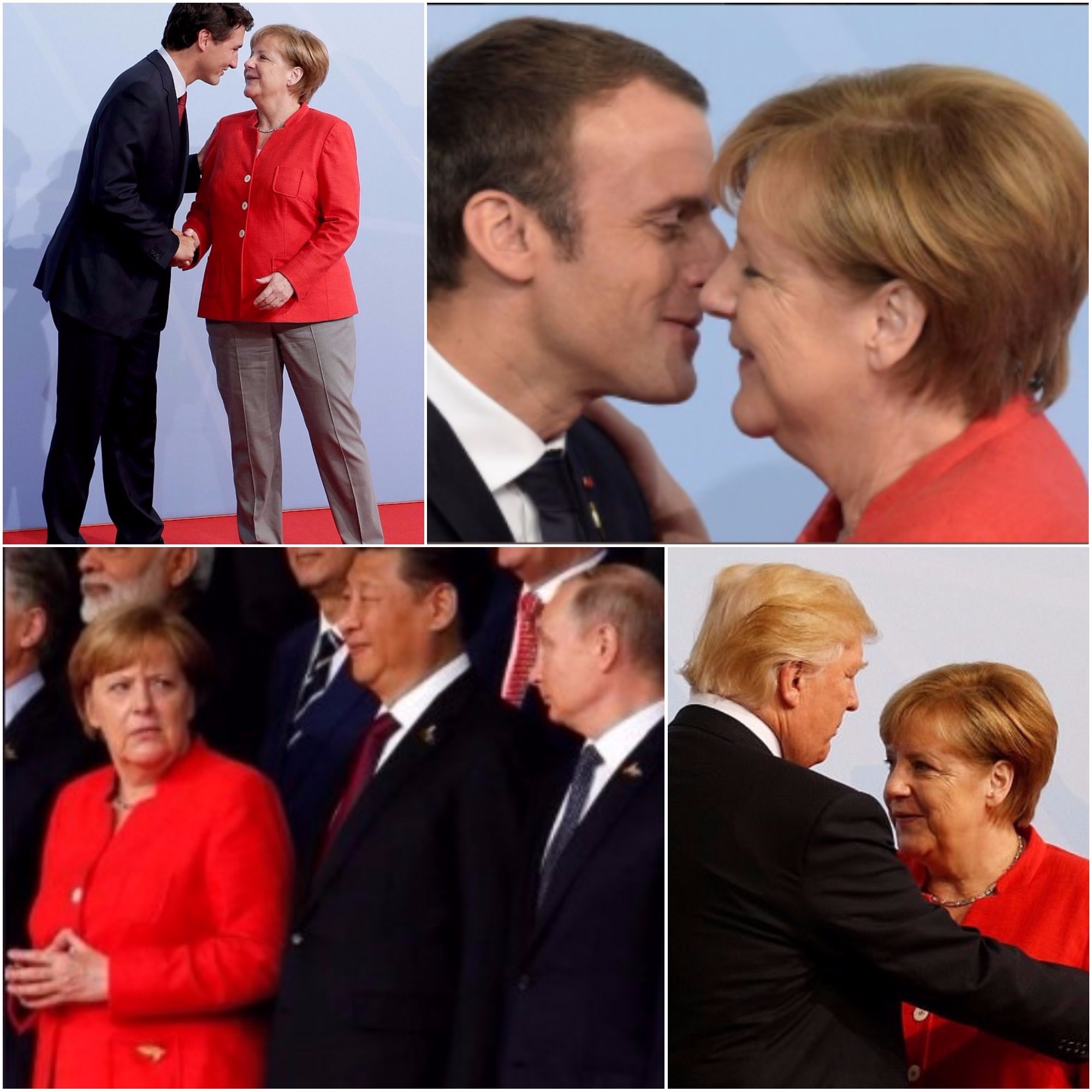 меркель, трюдо, путин, поцелуй, гамбург, саммит