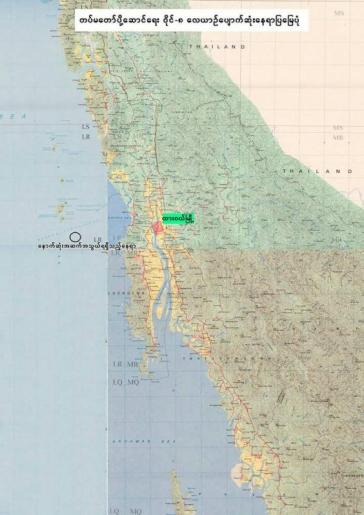 черным кругом обведено место авиакатастрофы в Андаманском море