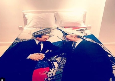 Берлускони, Путин, день рождение, постельное белье