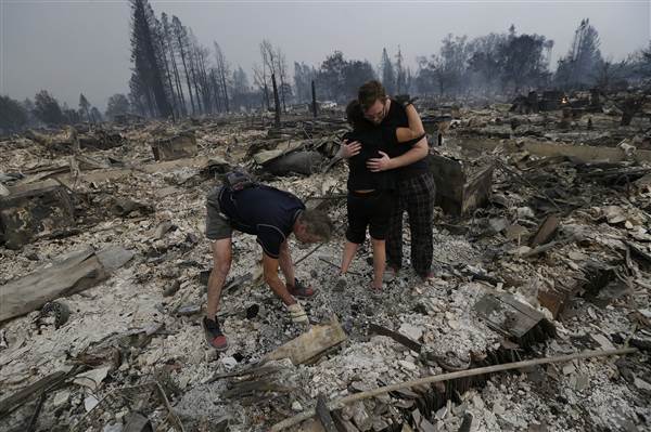 пожар, лес, Калифорния, США
