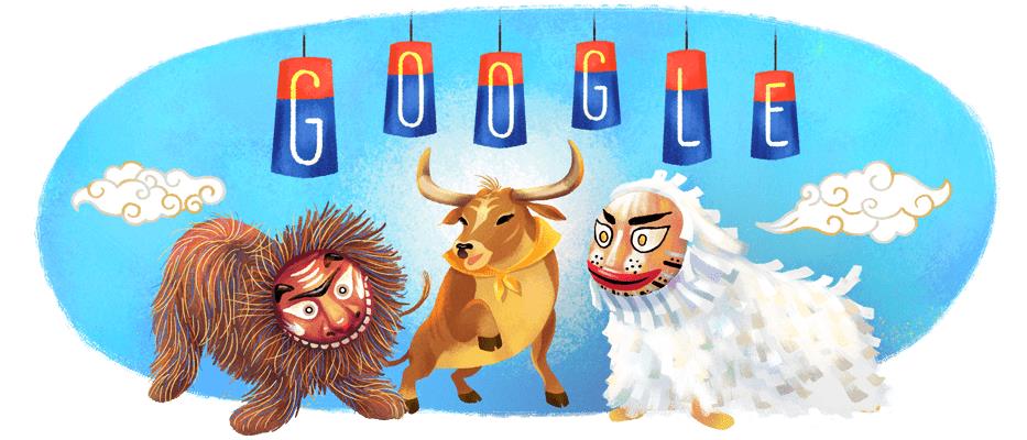 Гугл встречает китайский Новый год новым дудлом