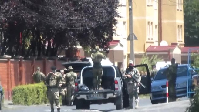 кадры оперативного видео переслтелки в Мукачево 11 июля 2015 года