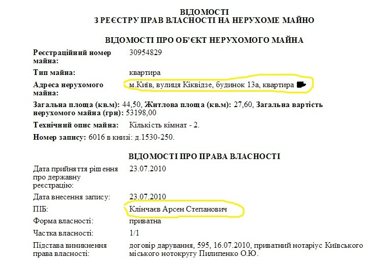 Сепаратист Клинчаев перед бегством в Россию подарил квартиру на Печерске 