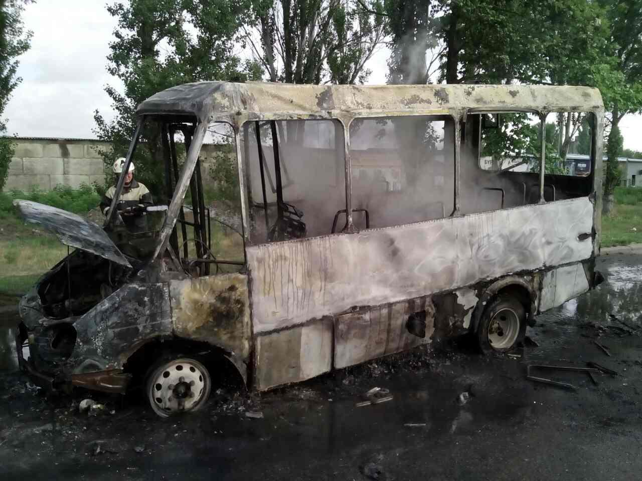 пожежа, автобус, Херсонська область