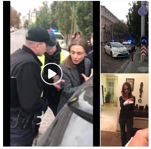 Киев, патрульные, полиция, женщина, задержание, ПДД