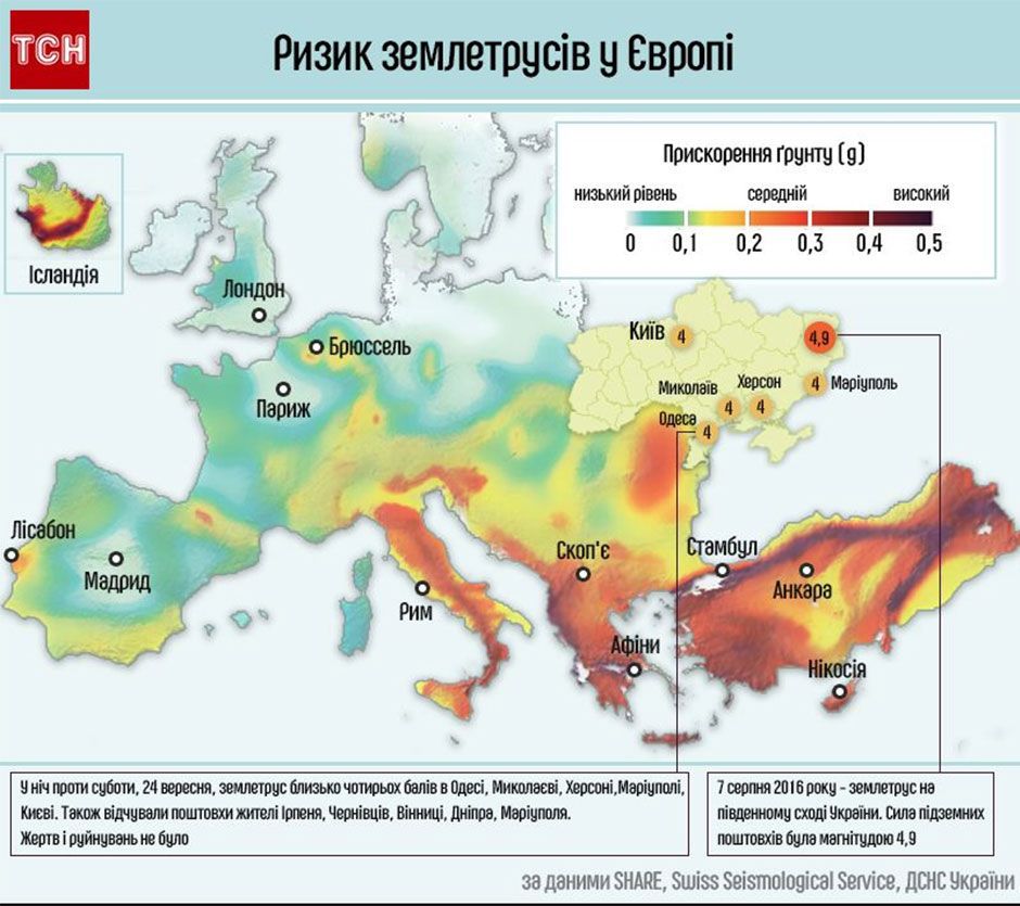 землетрясение, Украина, карта, где может быть землетрясение в Украине