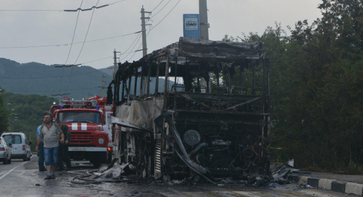 Крым, сгорел автобус, новости,