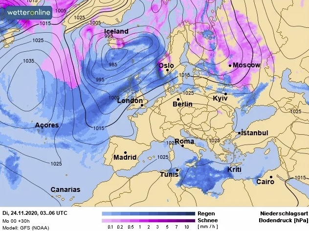 В Украине во вторник потеплеет: где ждать дожди со снегом. Карта