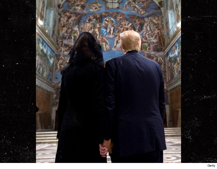 Мелания, Трамп, президент, рука, Ватикан