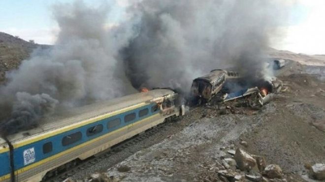 поезд, авария, Иран