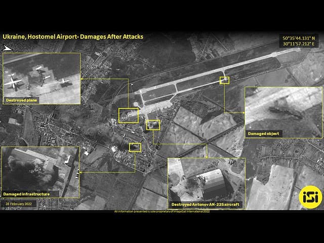 Супутникові знімки ізраїльської компанії ImageSat: російські військові під Києвом цілеспрямовано знищили найбільший літак у світі