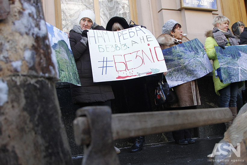 Киев. Зеленые. Протест против вырубки леса. Ноябрь 2016