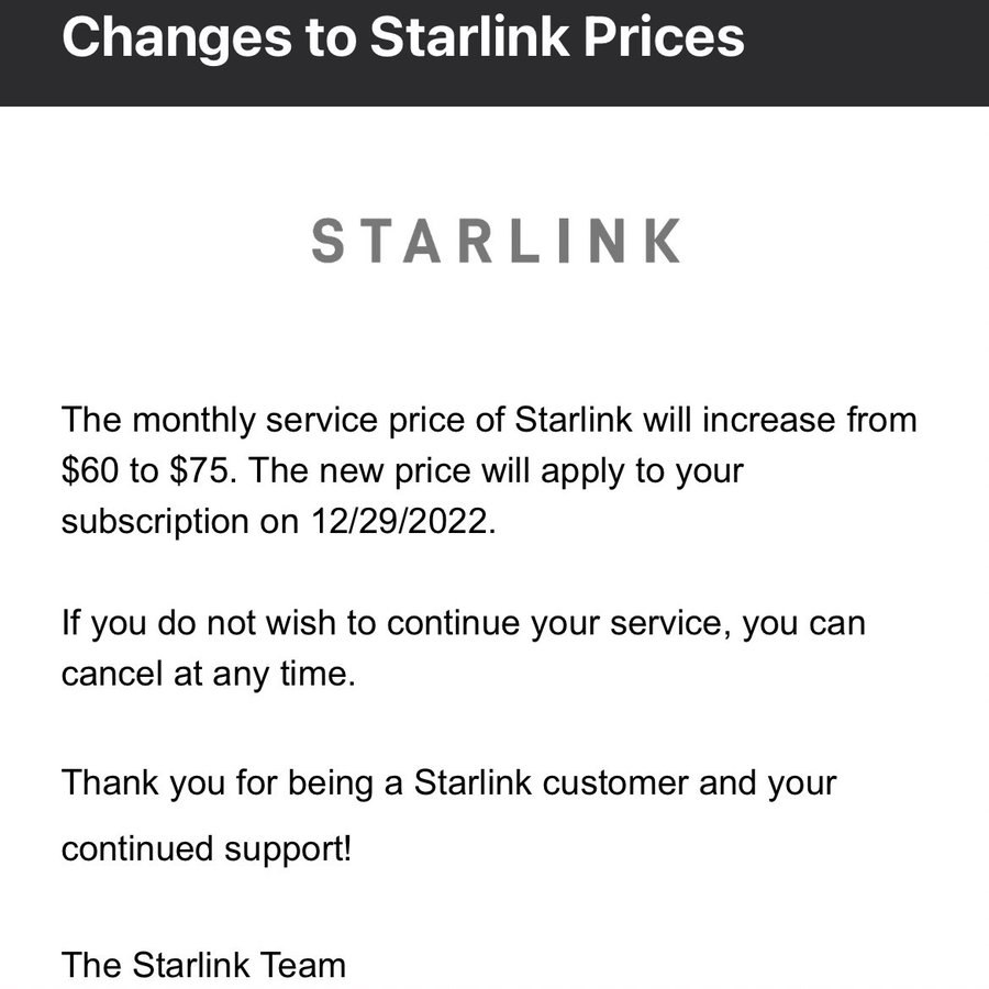 Услуги Starlink в Украине дорожают на четверть. Дорожают и терминалы